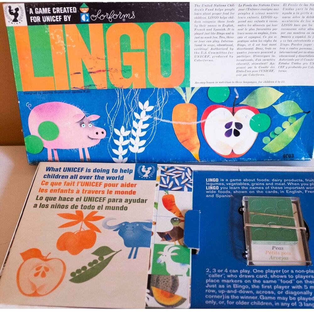 UNICEF LINGO board game | Vintage children's nutrition